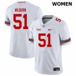 NCAA Ohio State Buckeyes Women's #51 Trayvon Wilburn White Nike Football College Jersey EJQ2245BY